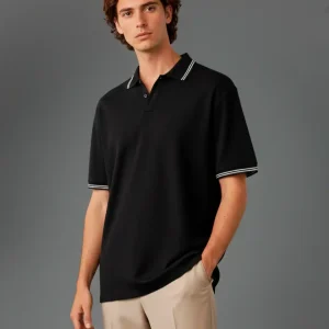 Remera Tipo Polo Negra