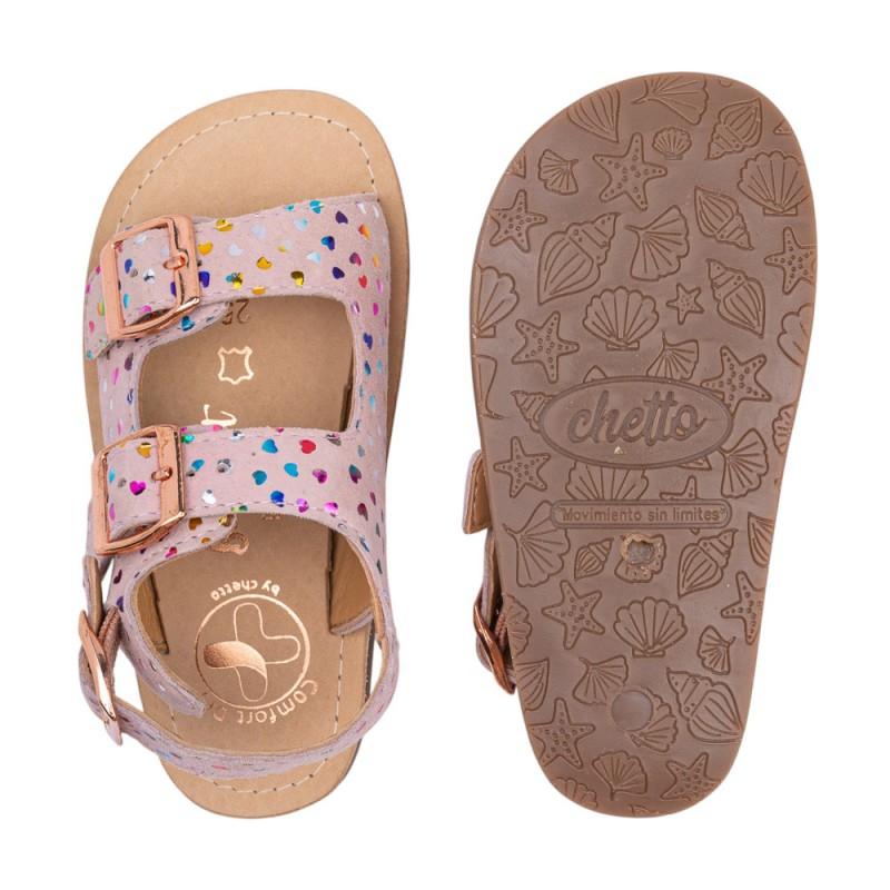 Sandalia de piel Respetuosa con Velcro y Doble Hebilla - Imagen 9