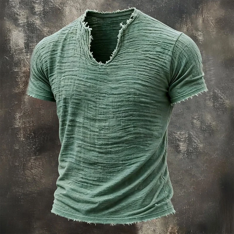Jairo - Camiseta Vintage de Cuello en V para Hombre - Imagen 5