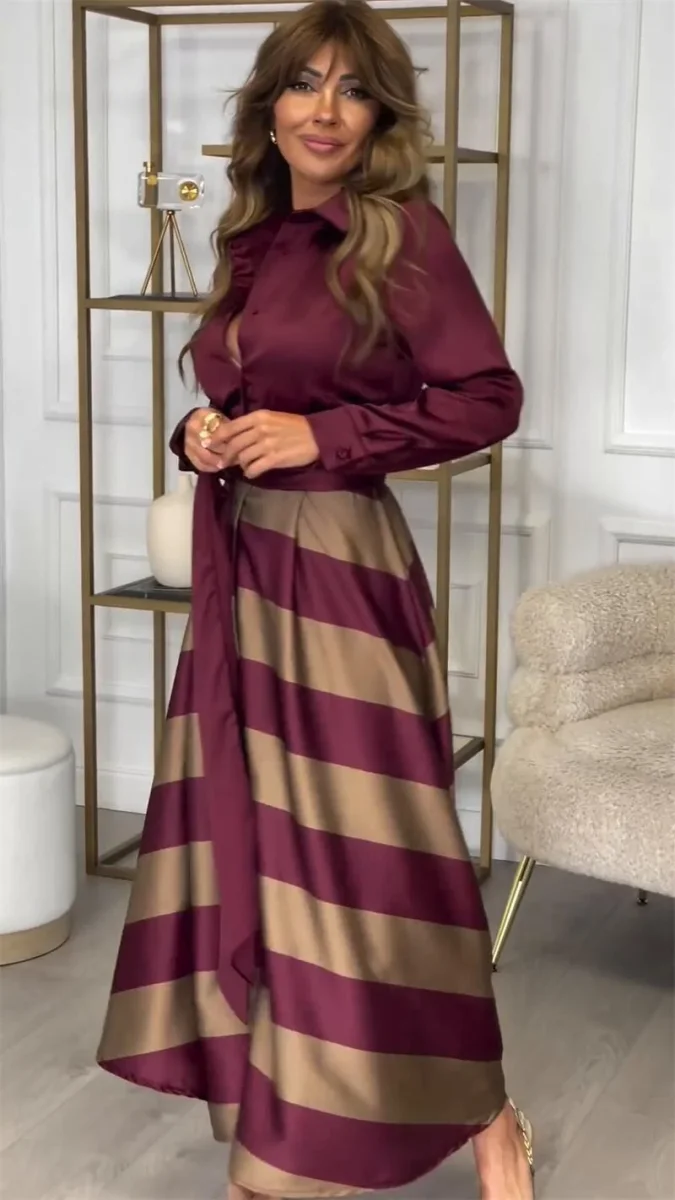 Yvonne | Vestido de Mujer largo de rayas - Imagen 2