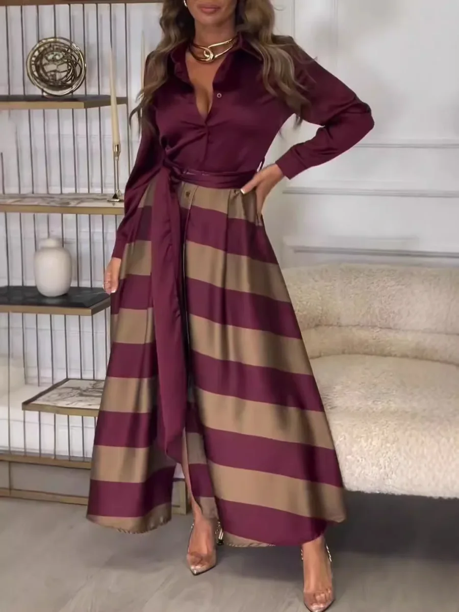 Yvonne | Vestido de Mujer largo de rayas - Imagen 3