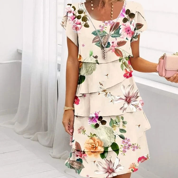 Vestido en cascada con estampado floral - Imagen 7