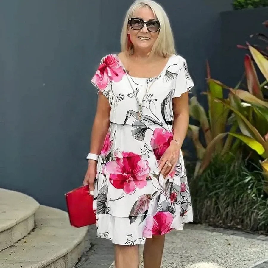 Vestido en cascada con estampado floral - Imagen 5