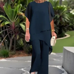 Herlene™ | Conjunto de Mujer Chic Asimétrico de Top y Pantalones
