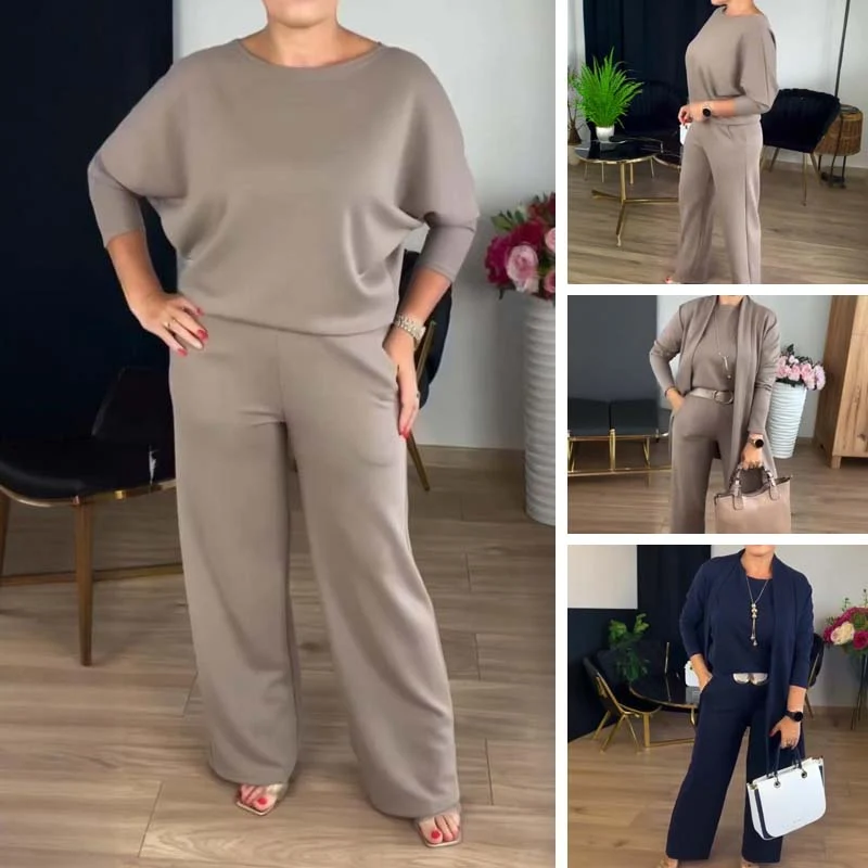 GABRIELLA | Conjunto de 3 piezas con cárdigan largo: Comodidad elegante y estilo versátil para cualquier ocasión - Imagen 2