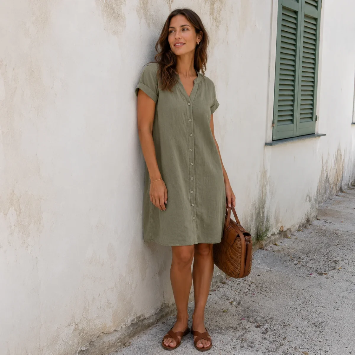 Tess | Vestido camisero de lino elegante y cómodo para Mujer - Imagen 2
