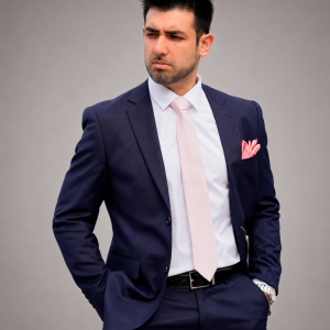 Traje Azul Texturado de Hombre Máximo San Martín