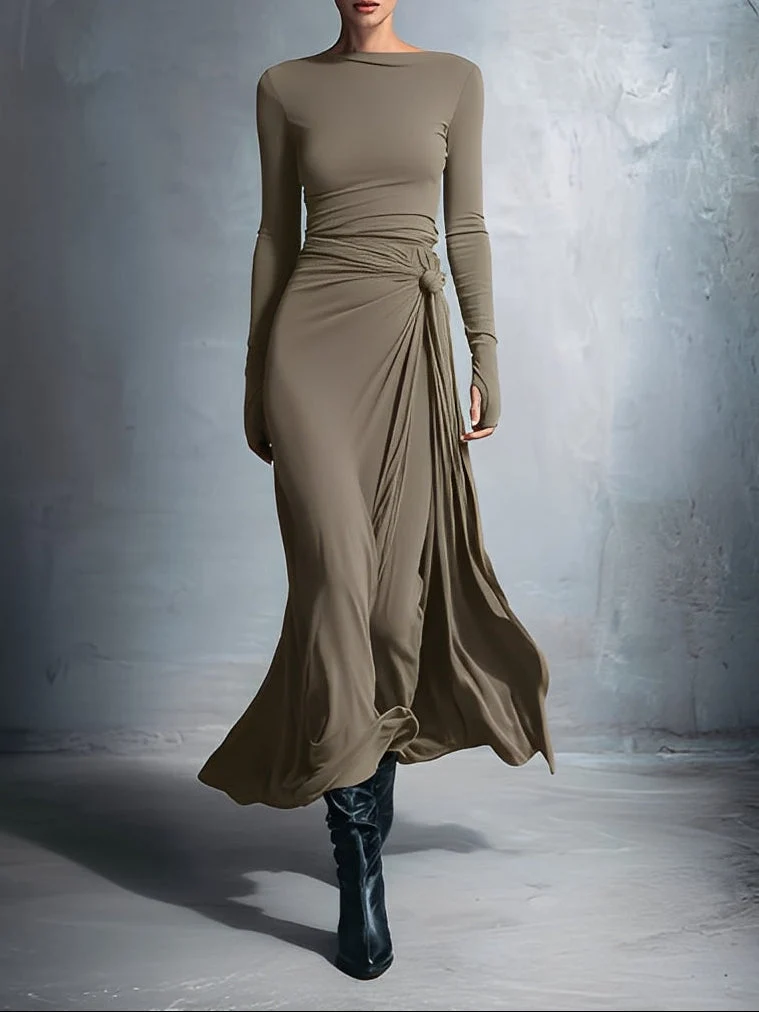 Naiara ❘ Vestido maxi con nudo lateral para Mujer - Imagen 6