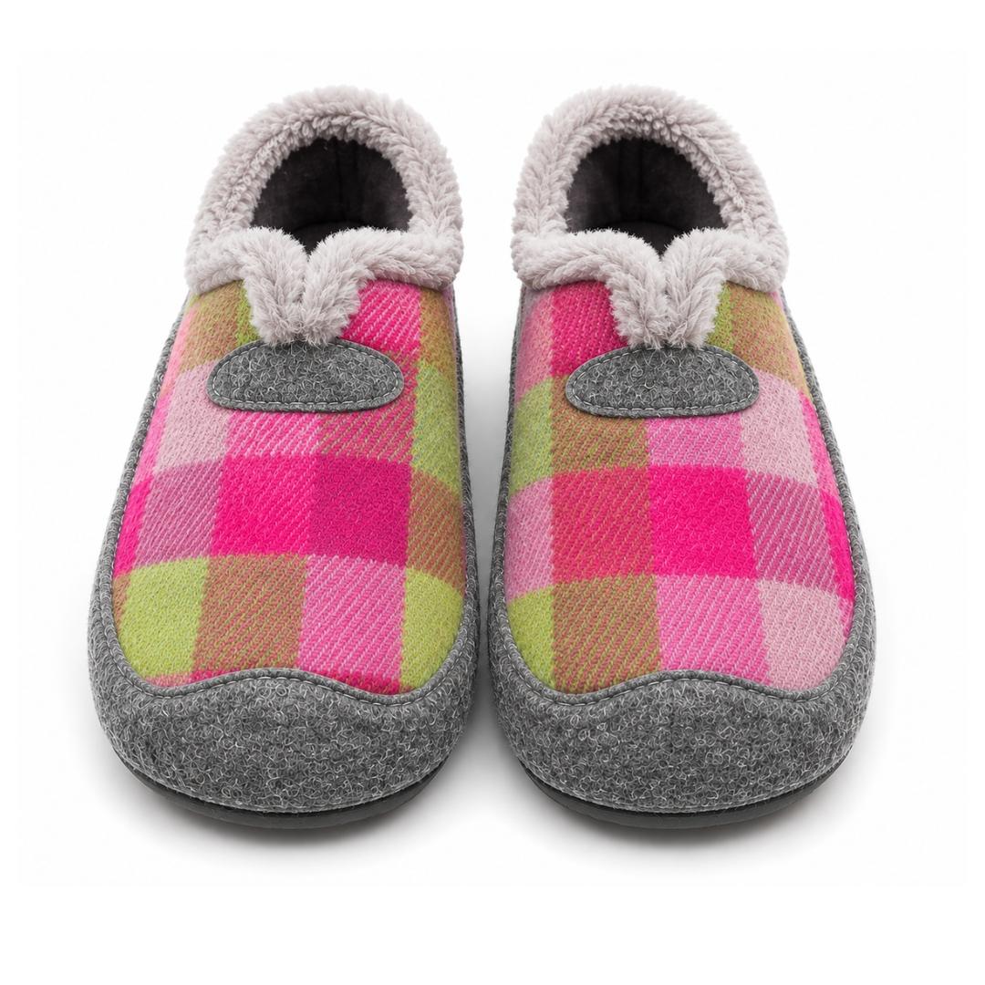 Zapatillas De Casa Mujer Cerrada Cuadros Multicolor - Imagen 5