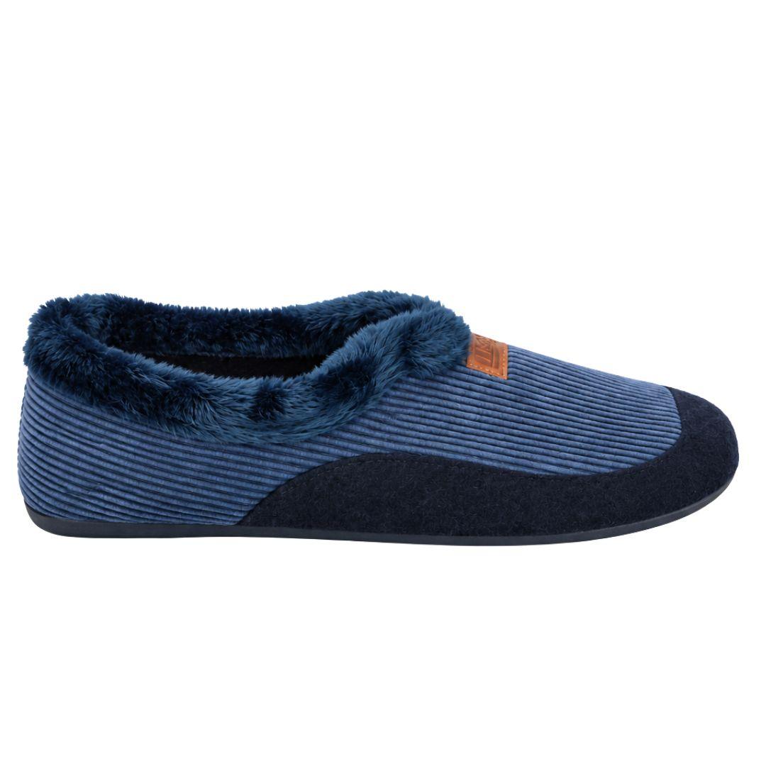 Zapatillas Para Casa Cerrada De Pana Y Lana Natural - Imagen 2