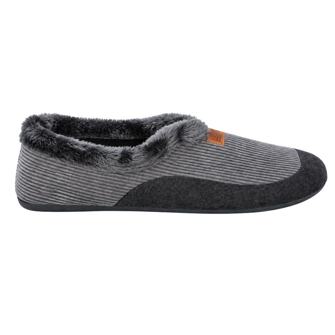 Zapatillas Para Casa Cerrada De Pana Y Lana Natural - Imagen 4