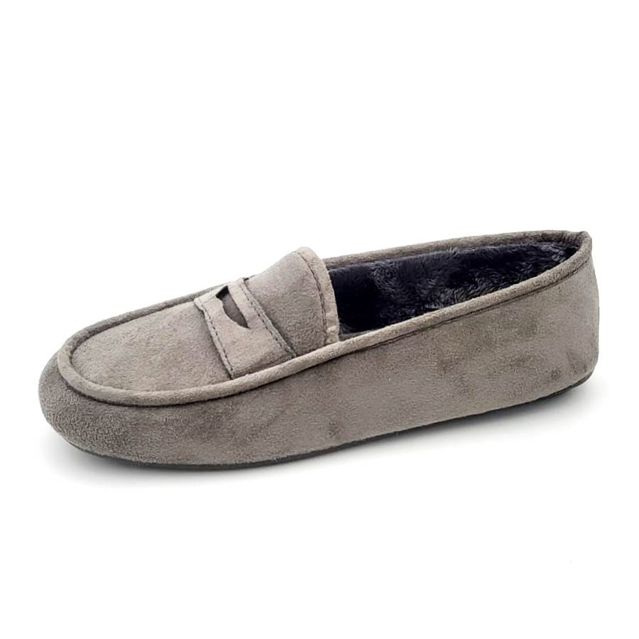 Zapatilla de casa tipo mocasin de algodón con borreguito interior - Imagen 5