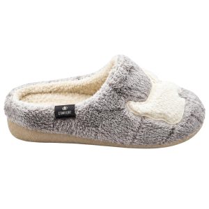 Zapatilla de casa mujer de algodon con estampado de perrito