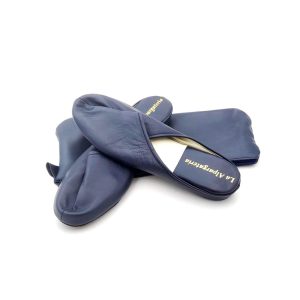 Zapatillas de viaje en napa piel silenciosas con estuche para hombre