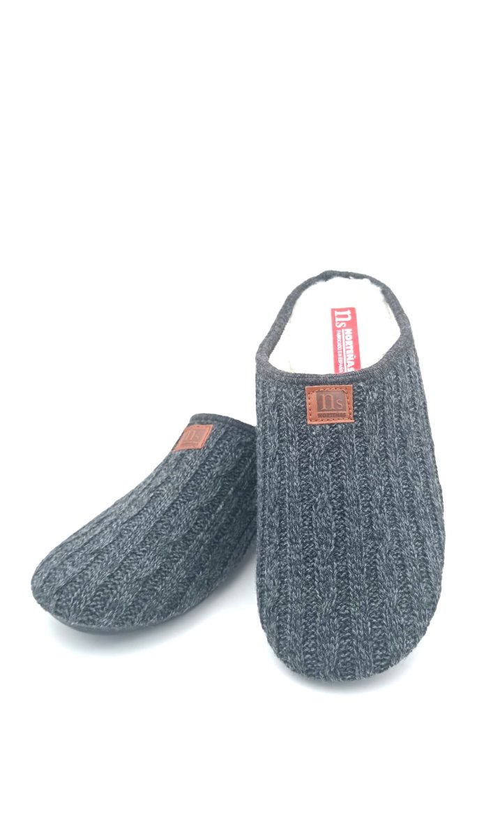Zapatilla descalza para hombre en tejido de punto lana y con suela de goma antideslizante - Imagen 5