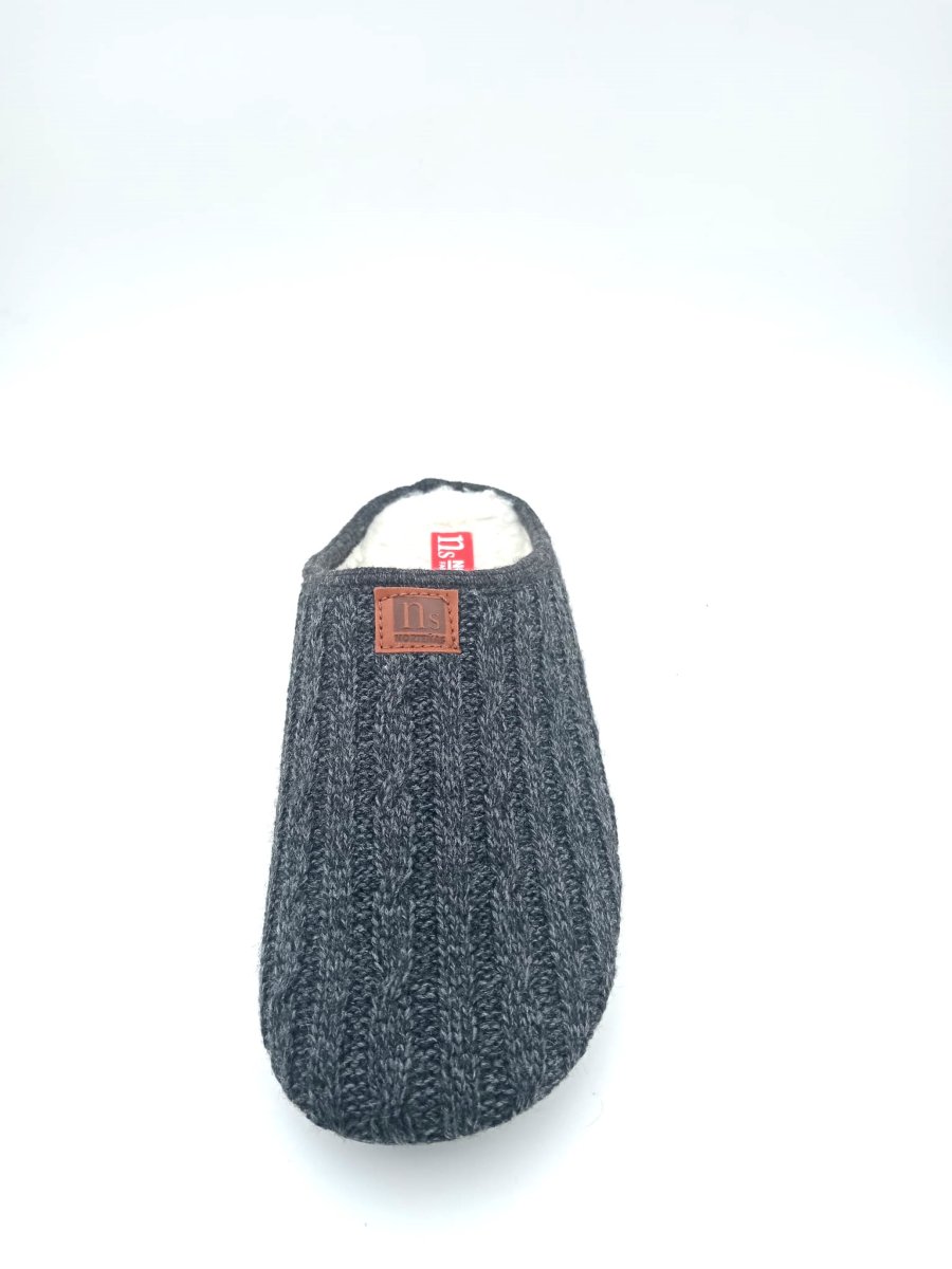 Zapatilla descalza para hombre en tejido de punto lana y con suela de goma antideslizante - Imagen 7