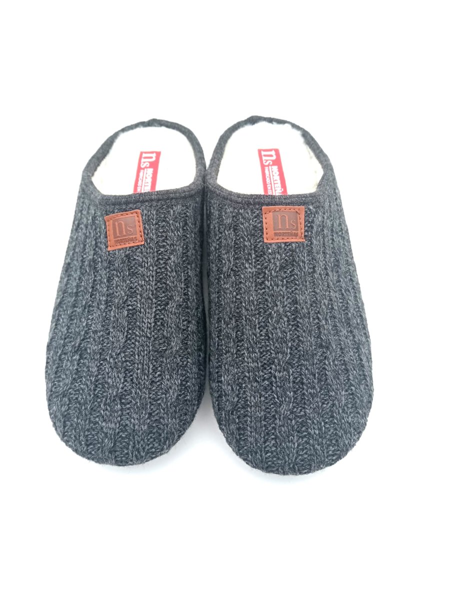Zapatilla descalza para hombre en tejido de punto lana y con suela de goma antideslizante - Imagen 9