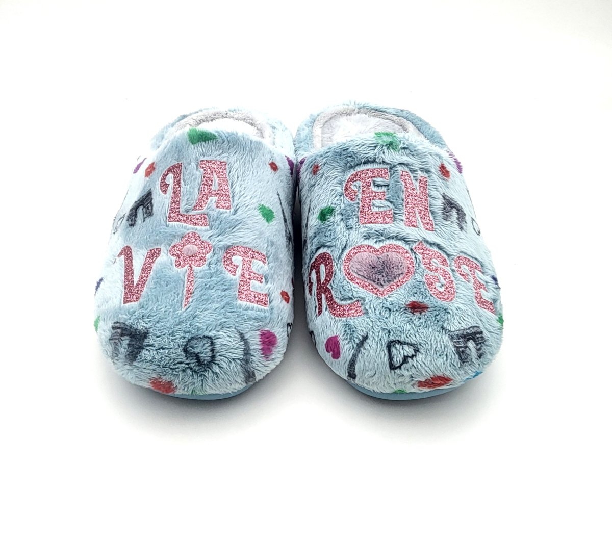 Zapatilla de casa para mujer en algodón natural abierta con diseños de colores La Vie - Imagen 3