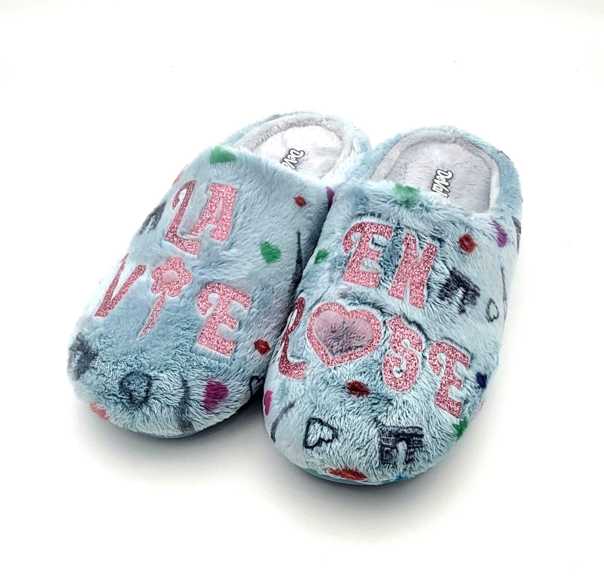 Zapatilla de casa para mujer en algodón natural abierta con diseños de colores La Vie - Imagen 5