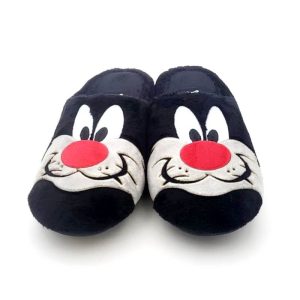 Zapatilla descalza para chico con adorno de gato y con suela antideslizante