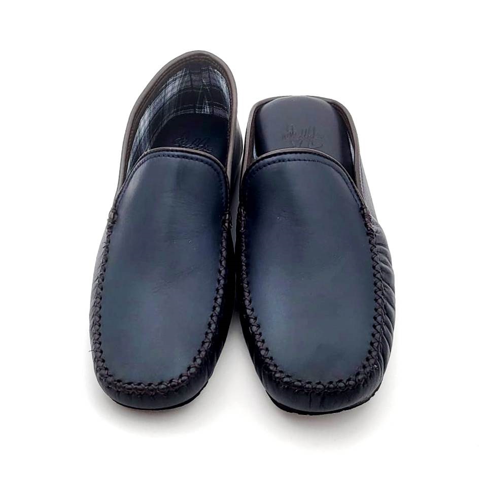 Zapatilla para casa en napa piel con suela de goma - Imagen 6