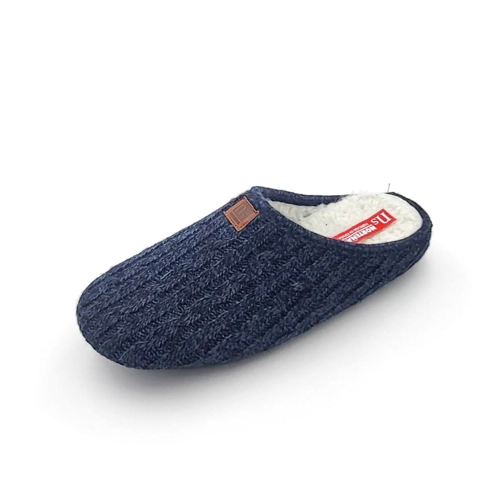 Zapatilla descalza para hombre en tejido de punto lana y con suela de goma antideslizante - Imagen 4