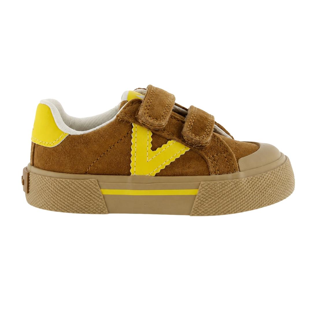Zapatilla deportiva en piel ante con cierre de velcro VICTORIA - Imagen 5