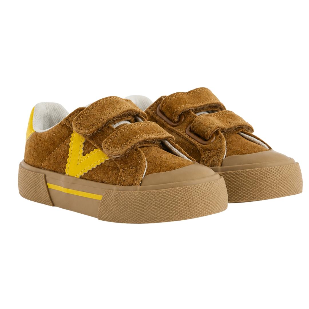 Zapatilla deportiva en piel ante con cierre de velcro VICTORIA - Imagen 4