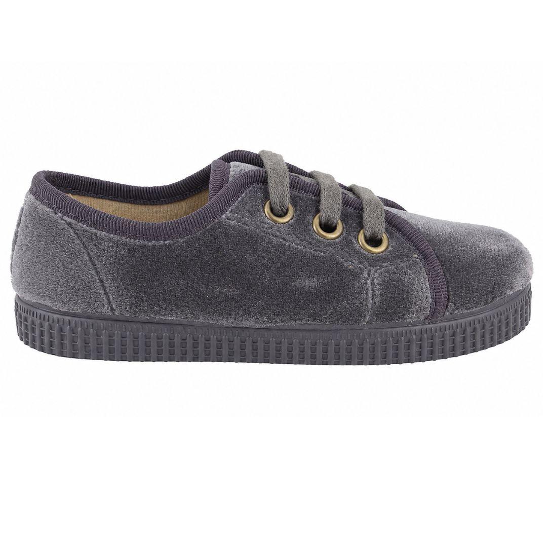 Zapatilla En Terciopelo Con Cordones Flexibles - Imagen 2