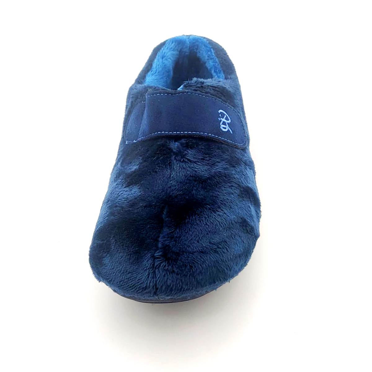 Zapatilla para casa en algodón natural con cierre de velcro . - Imagen 4