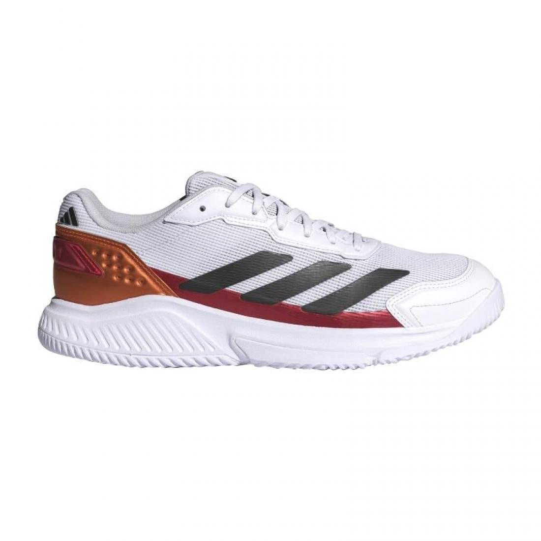 Zapatillas Adidas Courtquick Padel M Blanco/Rojo/Naranja 2026 - Imagen 3