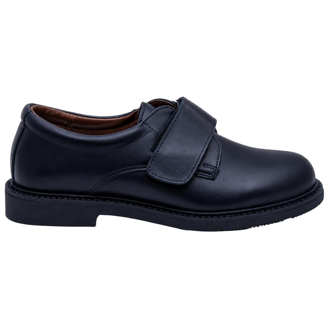 Zapato Colegial En Napa Piel Con Cierre De velcro Y Suela De Goma Gruesa Antideslizante - Imagen 6