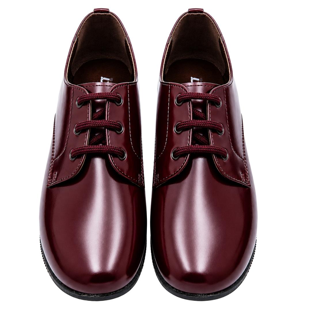 Zapato blucher inglés en piel con brillo y con cierre de cordones y suela de goma - Imagen 7