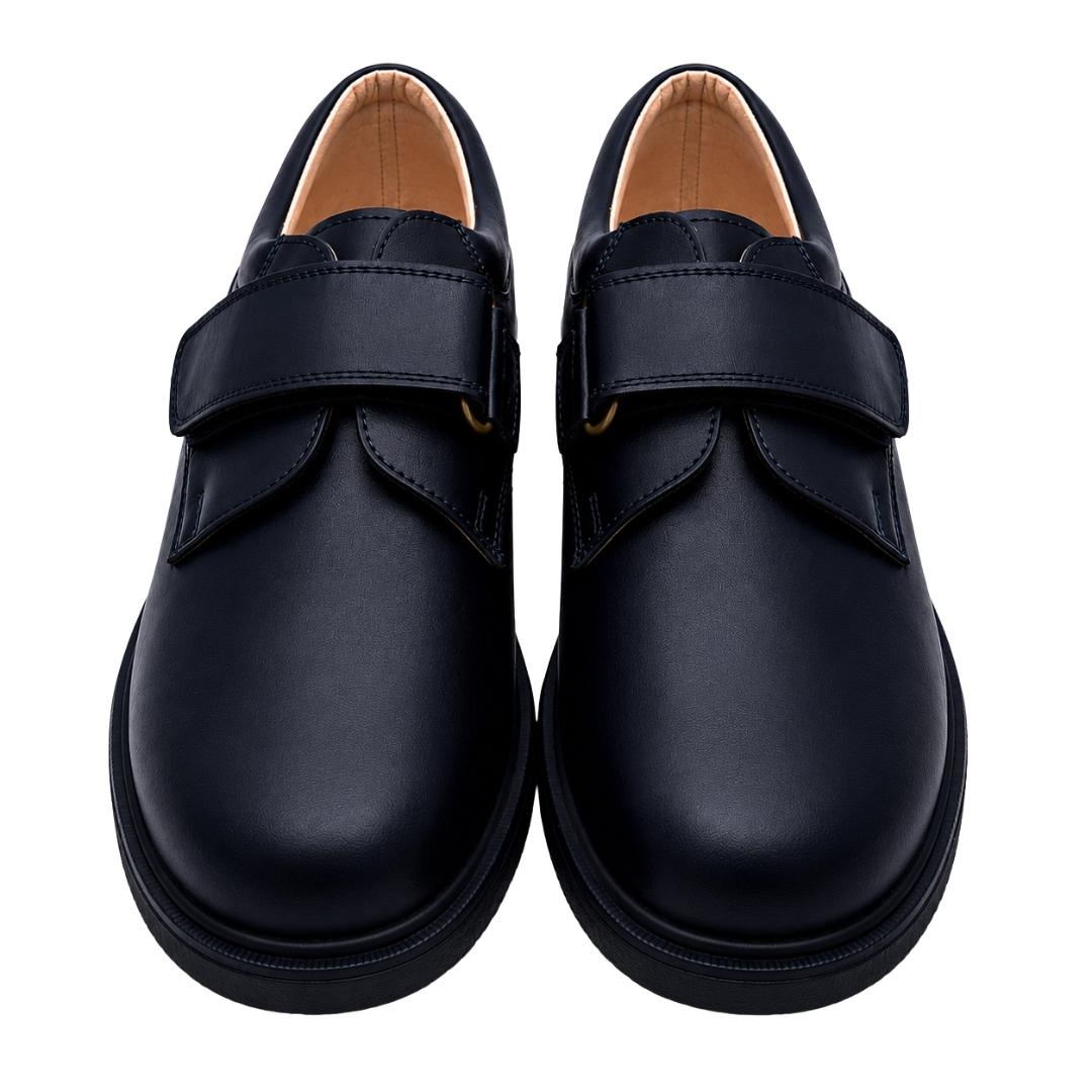 Zapato colegial en napa piel velcro de suela gruesa - Imagen 6