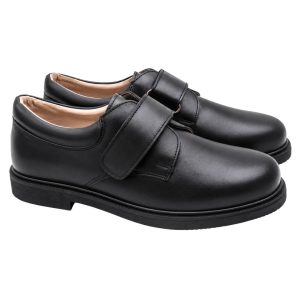 Zapato colegial en napa piel velcro de suela gruesa