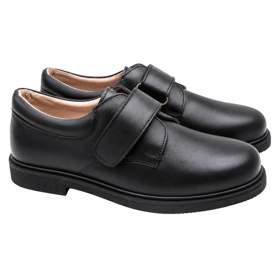 Zapato colegial en napa piel velcro de suela gruesa - Imagen 2