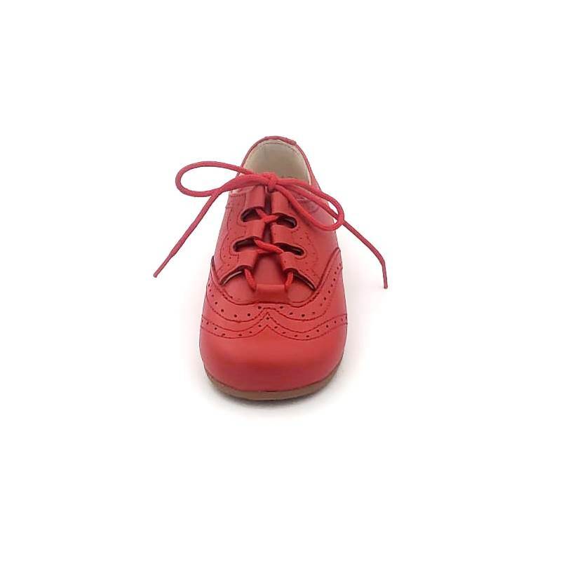 Zapato Ingles o Gales en napa piel con cierre de cordones y suela antideslizate - Imagen 5