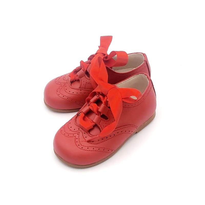 Zapato Ingles o Gales en napa piel con cierre de cordones y suela antideslizate - Imagen 7