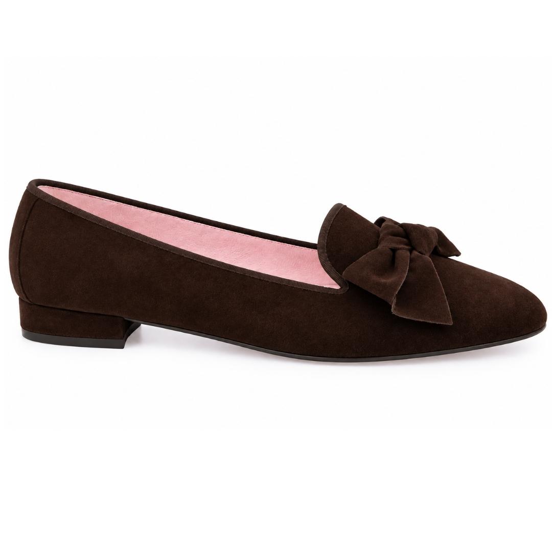 Zapato Slipper Clásico En Ante Piel Y Lazo - Imagen 8