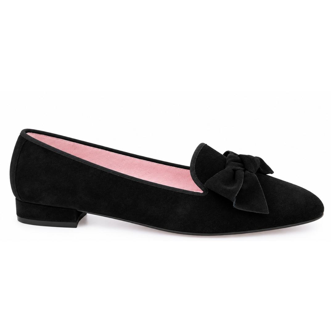 Zapato Slipper Clásico En Ante Piel Y Lazo - Imagen 5