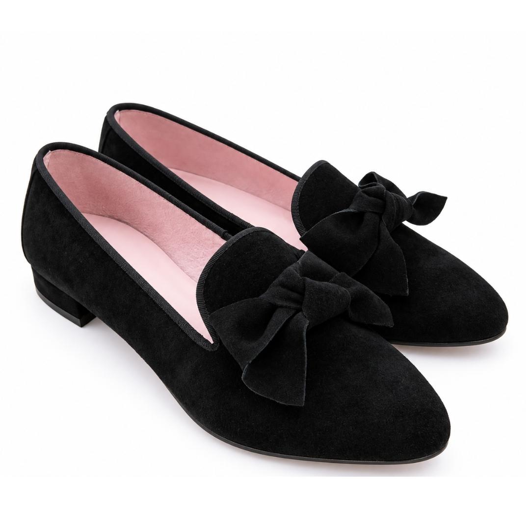 Zapato Slipper Clásico En Ante Piel Y Lazo - Imagen 7