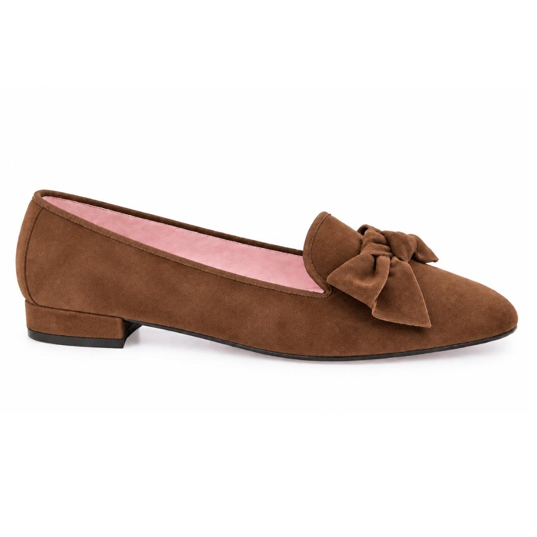 Zapato Slipper Clásico En Ante Piel Y Lazo - Imagen 2
