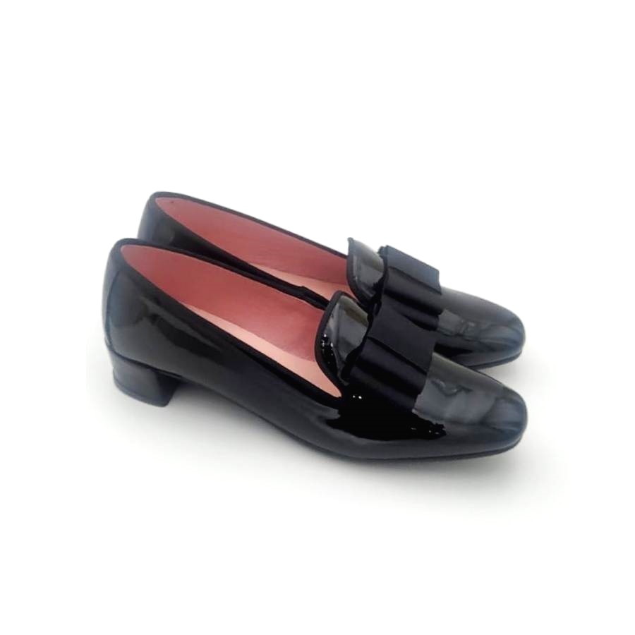 Zapato de tacón fabricado en charol negro o charol burdeos con suela antideslizante - Imagen 6